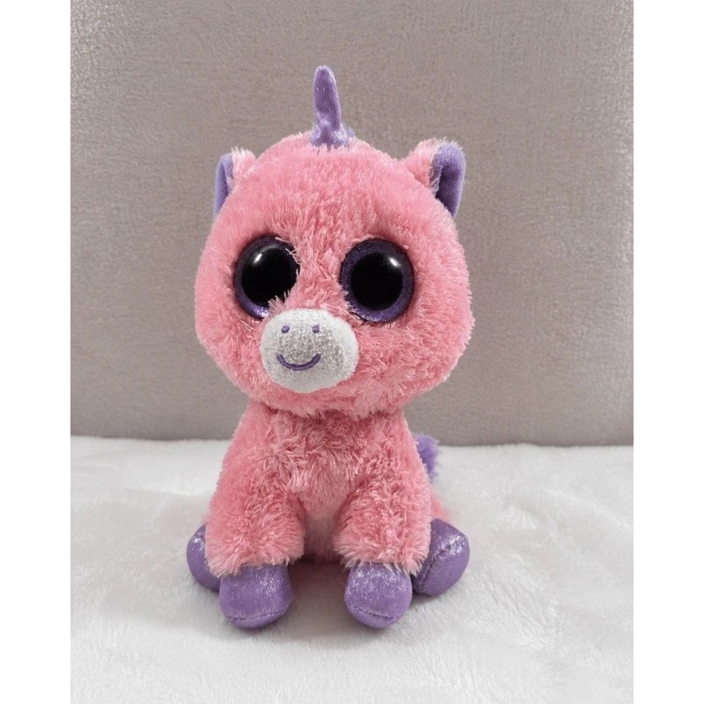Ty Beanie Boos Magic Pink Unicorn 6 Inch Plush 2014 Solid Eyes No Hang Tag